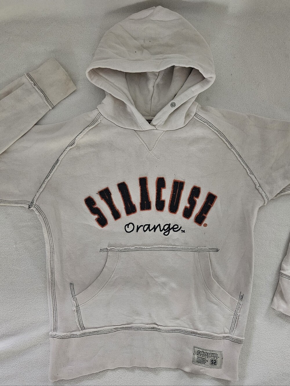 Colosseum Kids Cream Hoodie with Black & Orange Logo